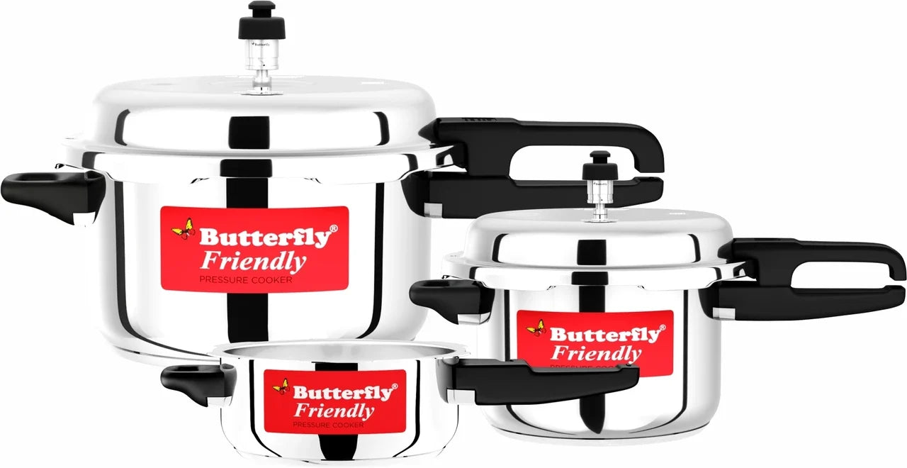 Butterfly stainless steel 2 L, 3 L, 5 L Induction Bottom Pressure Cooker (Stainless Steel)