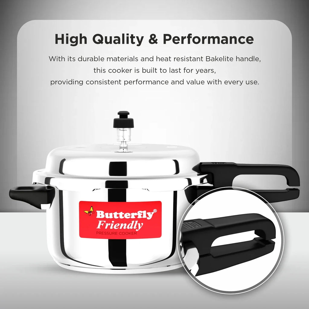 Butterfly stainless steel 2 L, 3 L, 5 L Induction Bottom Pressure Cooker (Stainless Steel)