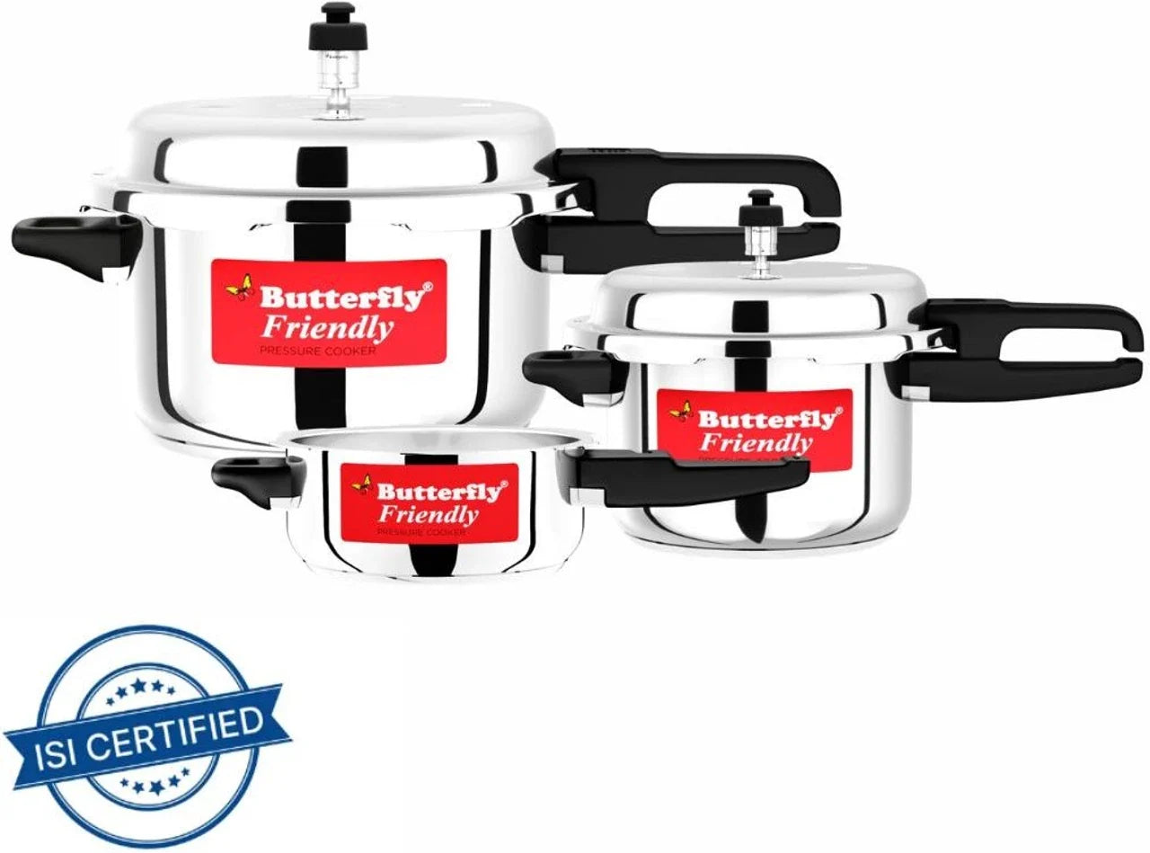 Butterfly stainless steel 2 L, 3 L, 5 L Induction Bottom Pressure Cooker (Stainless Steel)